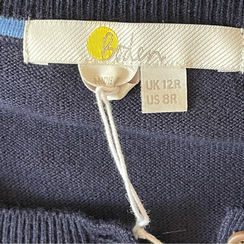 Boden Ruffle Frill Detail Short Sleeve Navy Knit Dress Size 8R - Picture 12 of 13